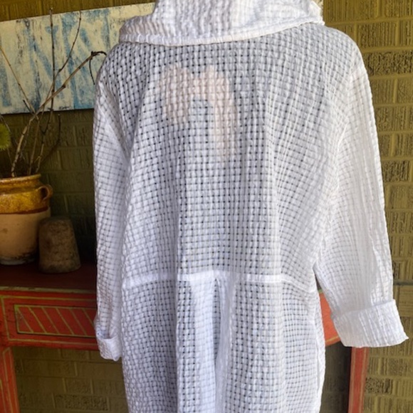 Women's - Fenini - White Button Front Swimsuit / Beach Coverup - Size XL - Picture 2 of 13